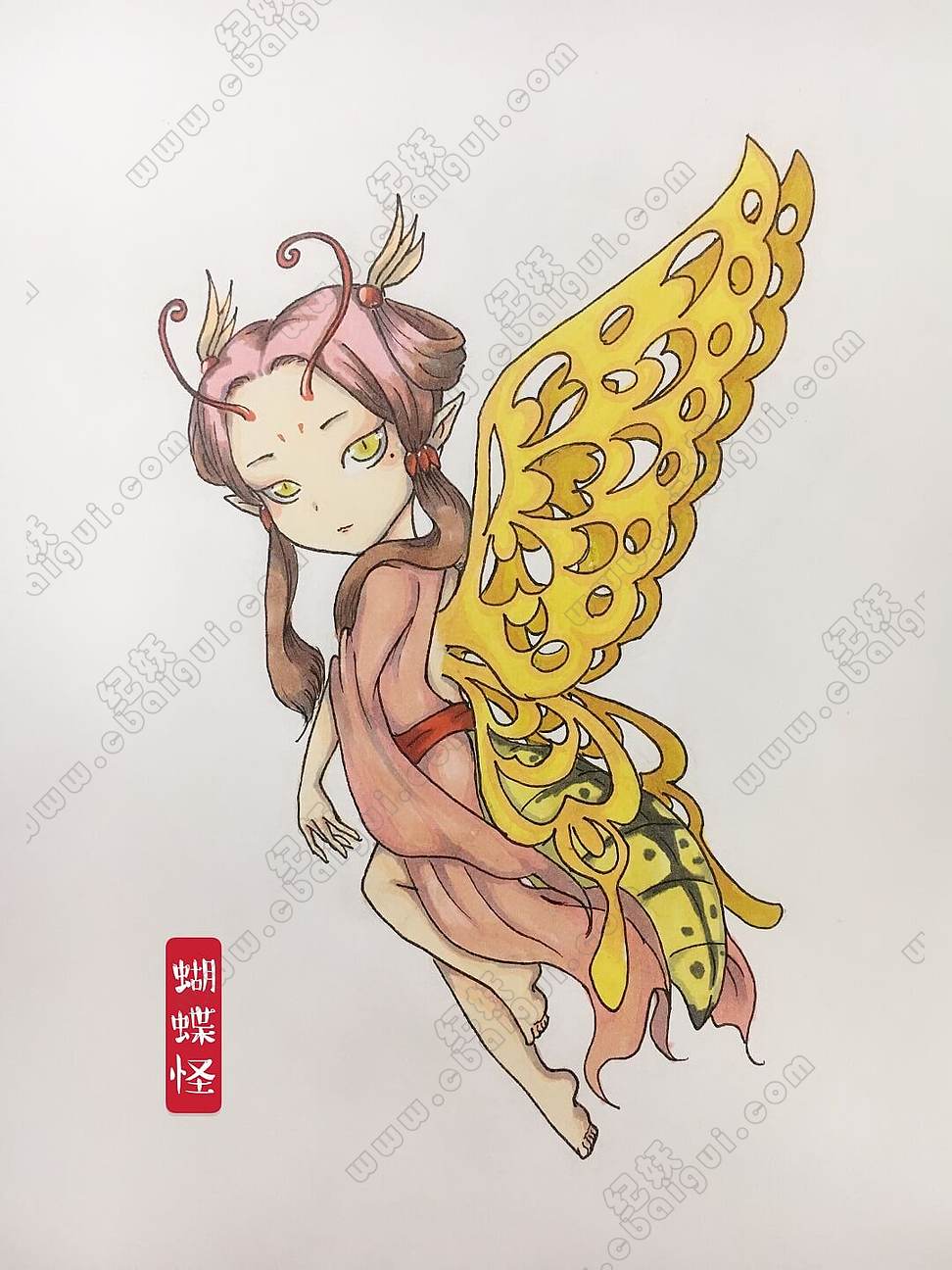 妖怪,它平时以普通人的样子出现,遇到危险时,会变成一只车轮大的蝴蝶